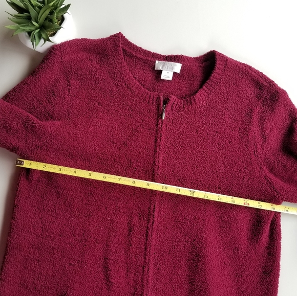 Christopher & Banks Women's Red Zip Sweater Jacket - Picture 5 of 9